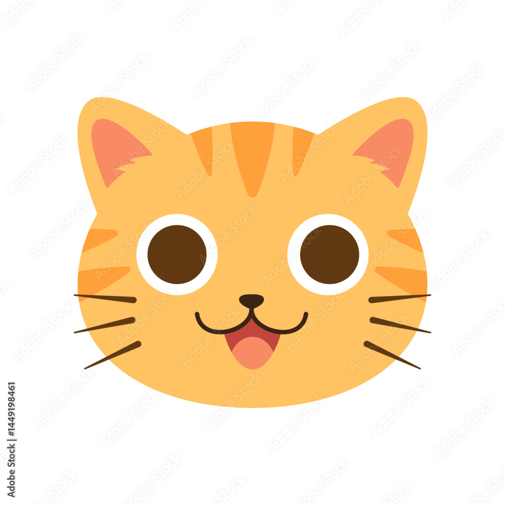 Fototapeta premium face cute cat illustration