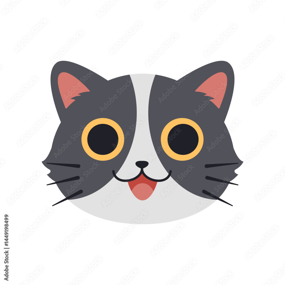 face cute cat illustration face cute cat illustration