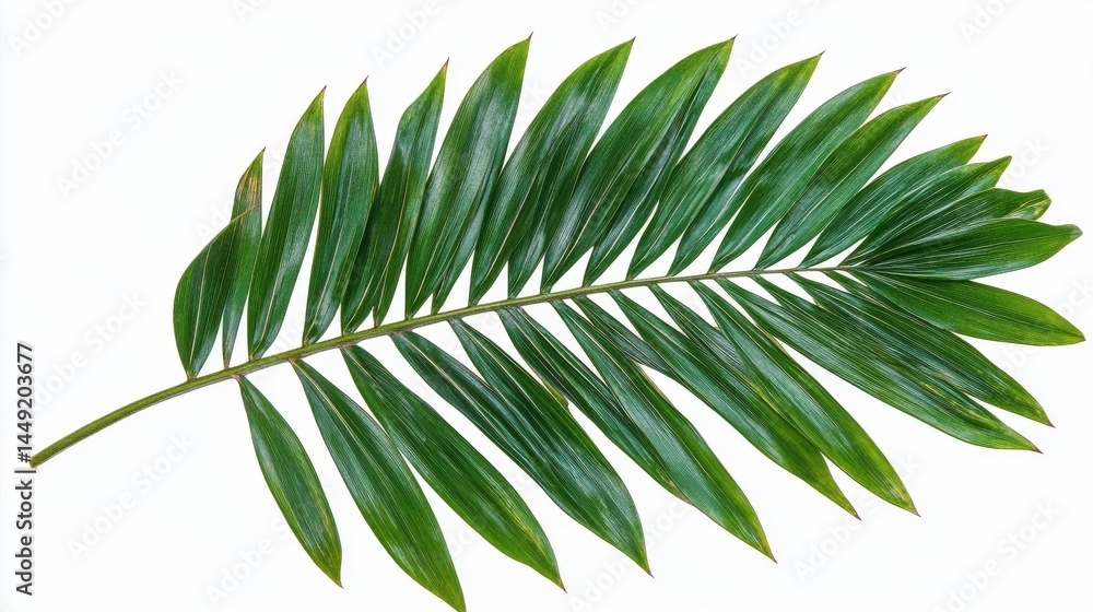 Lush Green Palm Frond Isolated on White Background Lush Green Palm Frond Isolated on White Background