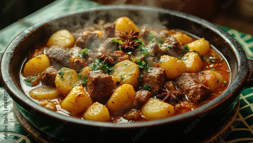 Steaming Lamb Stew with Potatoes. Steaming Lamb Stew with Potatoes.