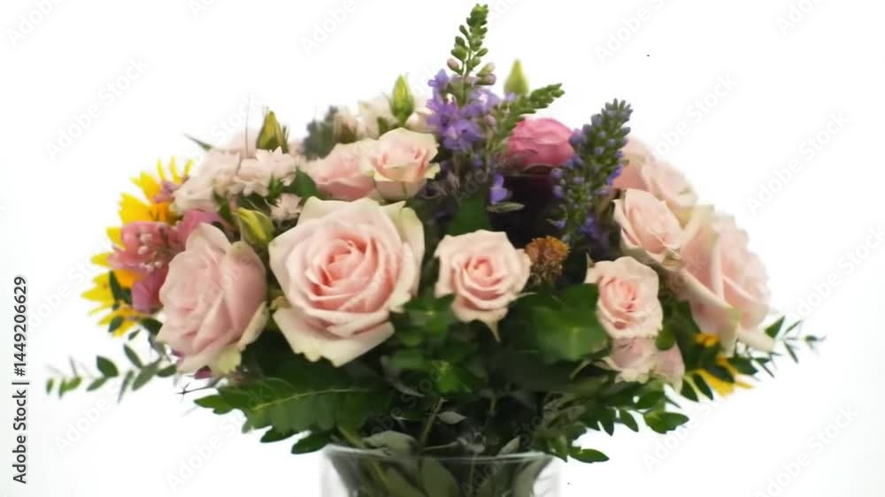 Rotating flower bouquet – clean background floral showcase Rotating flower bouquet – clean background floral showcase