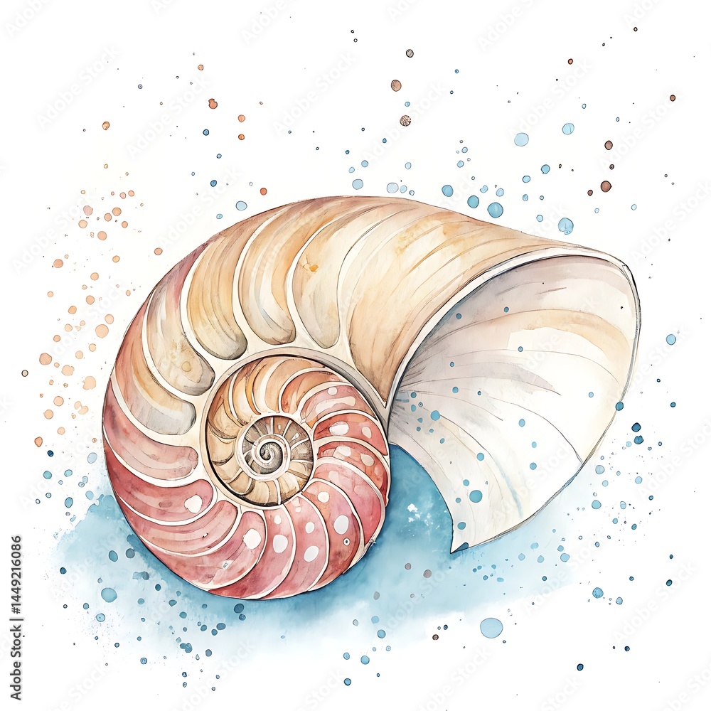 Obraz premium nautilus shell vector illustration