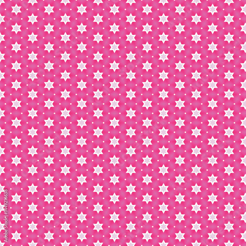 Pink White Star Pattern Seamless Texture Background Design Elegant Festive Cute Stars Style Sweet   