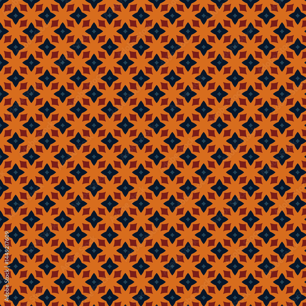 Geometric Seamless Pattern Orange Blue Design Textile Background Repeat art style decor print image Geometric Seamless Pattern Orange Blue Design Textile Background Repeat art style decor print image