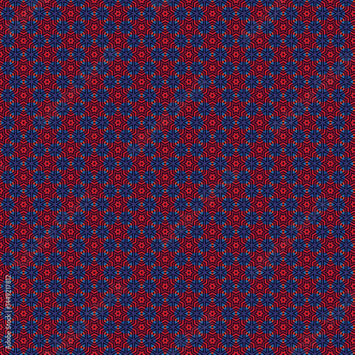 Red Blue Geometric Pattern Seamless Texture Background Design Repeat art style decor print image    