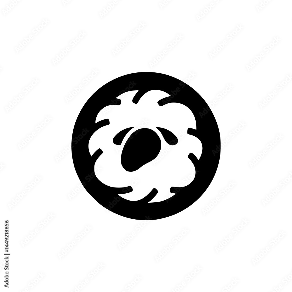 Fototapeta premium circle sheep farm mobile app logo vector illustration template design