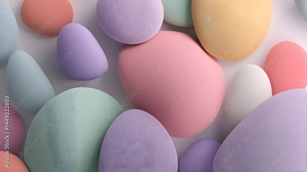 Dreamy Pastel Organic Shapes in 3D Arrangement for Minimalist Background Aesthetic Dreamy Pastel Organic Shapes in 3D Arrangement for Minimalist Background Aesthetic