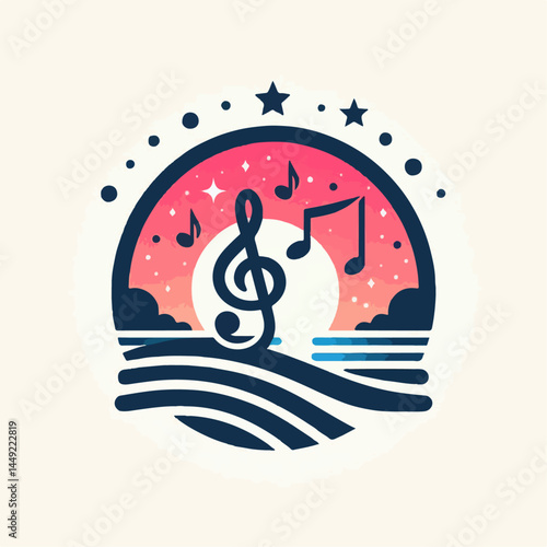 Music note logo illustration
