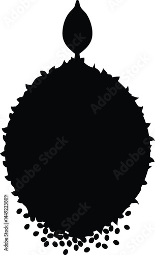 chia seed silhouette vector on white background 