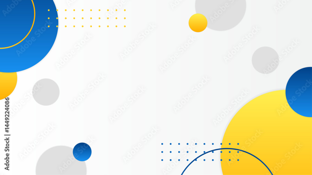 Obraz premium Blue and yellow circles in a modern design perfect for digital backgrounds, website graphics, or abstract patterns to spice up projects.