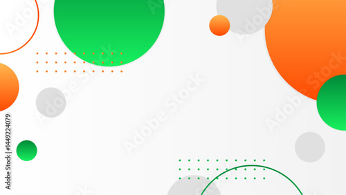 Abstract background with green and orange circles. Suitable for presentations, digital art, websites, and various design projects requiring a modern and vibrant look.