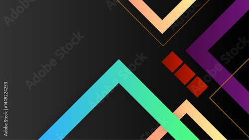 Geometric design in vibrant colors; ideal for backgrounds, website elements, digital art, print material, and creative projects requiring abstract visuals.