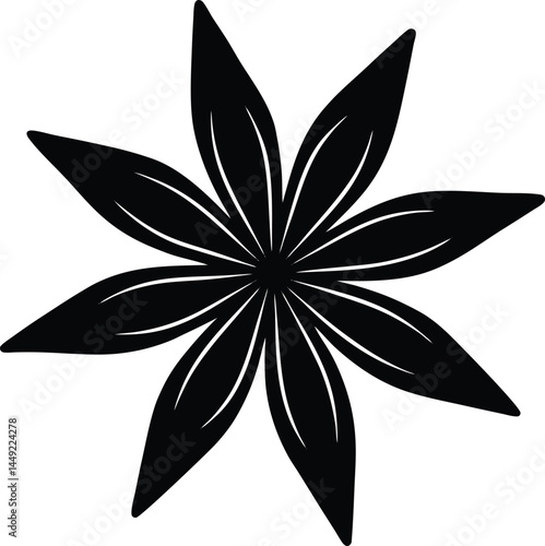 clove spice silhouette vector on white background  