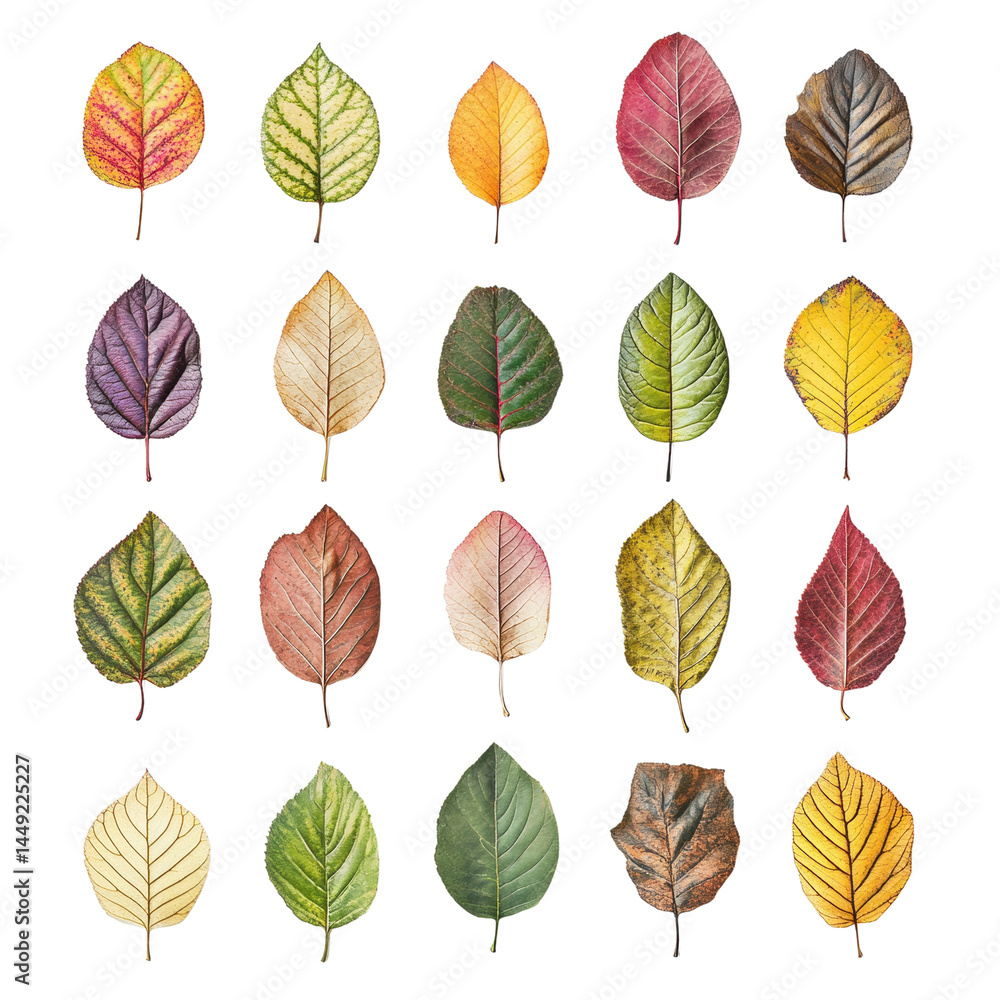 Obraz premium Vibrant Collection of Autumn Leaves with Transparent Background