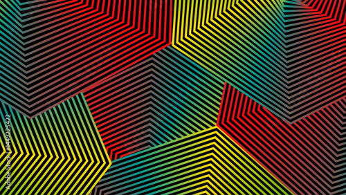 Fototapeta Naklejka Na Ścianę i Meble -  Background with colorful lines forming geometric shapes. Great for modern designs, abstract concepts, graphic art projects, and dynamic backgrounds.