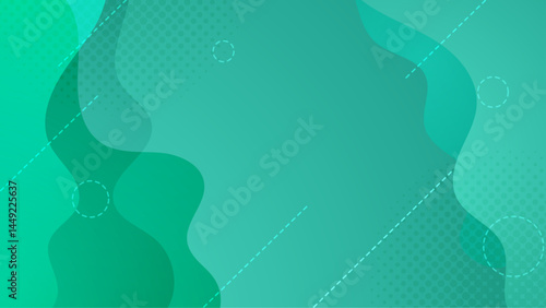 Green abstract background with waves and circles suitable for modern digital designs, website backgrounds, social media graphics, and presentations.