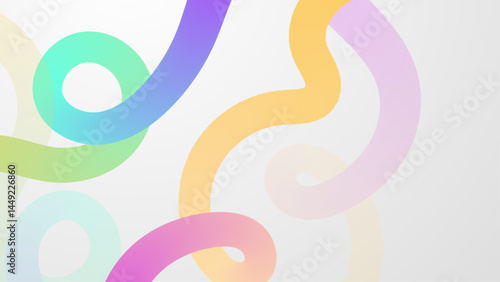 Pastel colored abstract shapes suitable for background designs, web graphics, and social media posts with a modern, vibrant aesthetic.