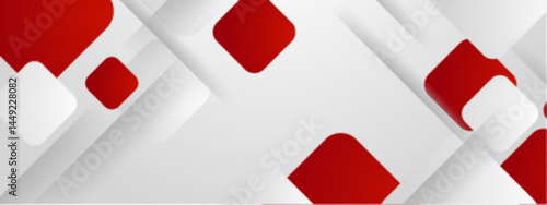 White background with red squares and rounded rectangles suitable for abstract backgrounds, graphic design projects, and geometric pattern concepts.