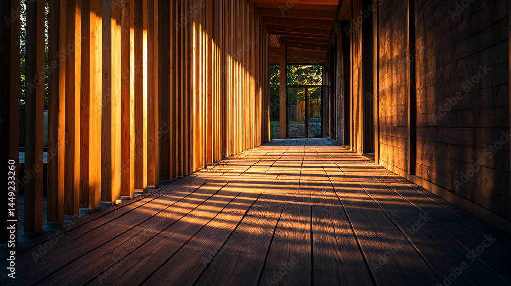 Wooden Corridor Sunlight Wooden Corridor Sunlight