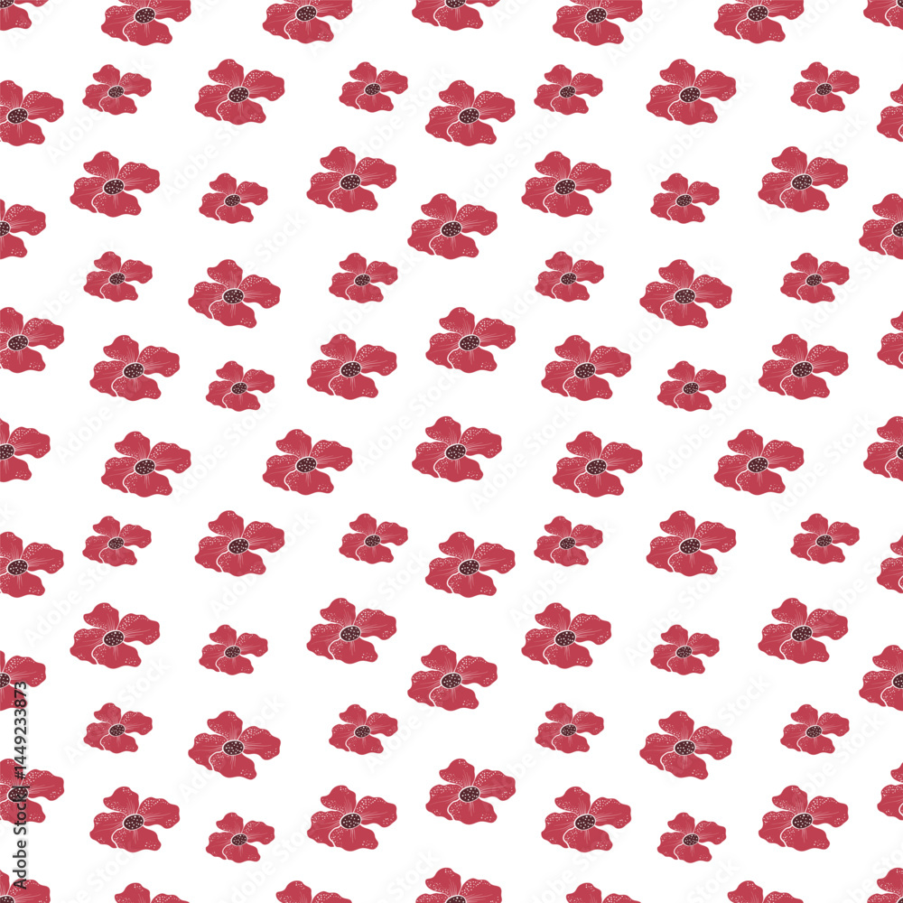 Red wild flowers seamless pattern. vector. card, banner, background, fabric Red wild flowers seamless pattern. vector. card, banner, background, fabric