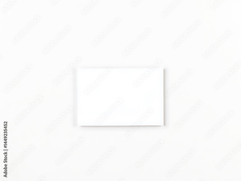 Small Blank White Card Rests On A Textured White Surface With Soft Lighting, Perfect For Branding Display, Mockup Stationery Material Small Blank White Card Rests On A Textured White Surface With Soft Lighting, Perfect For Branding Display, Mockup Stationery Material