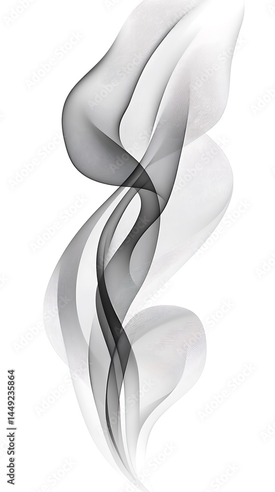 Elegant abstract design featuring flowing lines and smooth monochrome gradient Elegant abstract design featuring flowing lines and smooth monochrome gradient