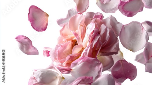 Wallpaper Mural Pink Rose Petals in Mid-Air Torontodigital.ca