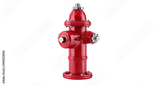 HighQuality 3D Model of a Red Fire Hydrant isolated on transparent background