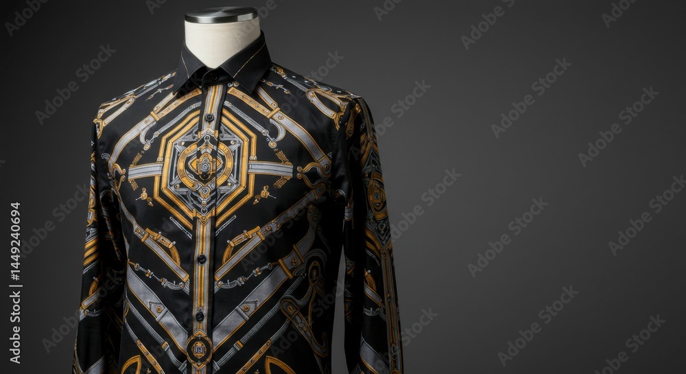 Stylish, patterned black shirt Stylish, patterned black shirt