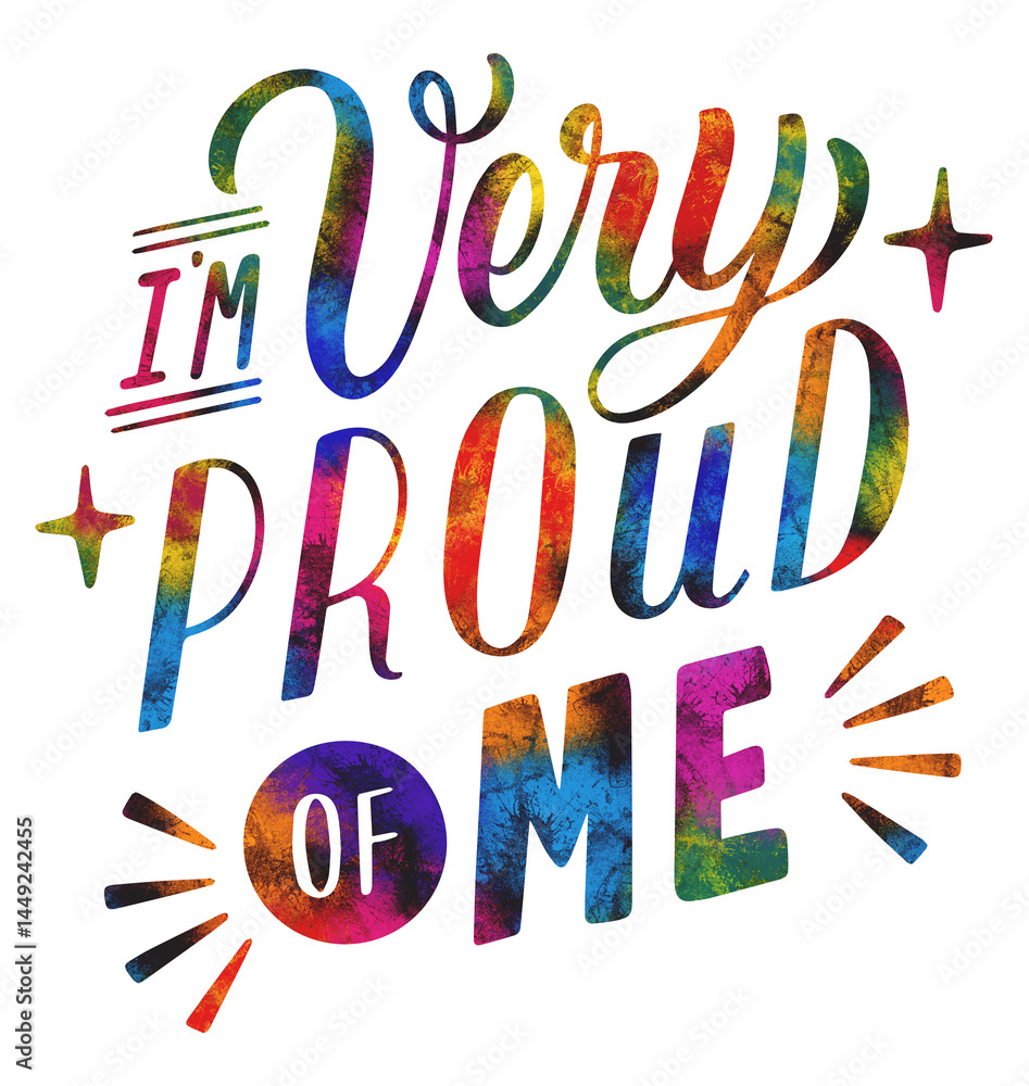 8. Watercolor lettering dignity sticker I'm very proud of me