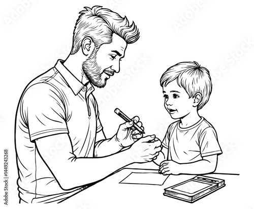 Tattoo Artist Dad Coloring Page