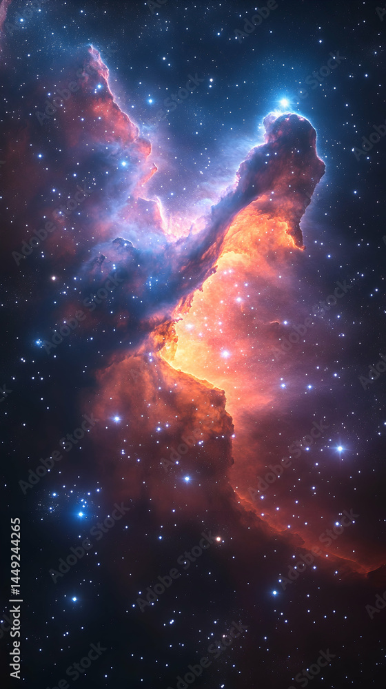 Cosmic nebula with vibrant colors and scattered stars Cosmic nebula with vibrant colors and scattered stars