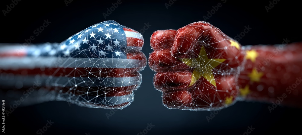 America versus Vietnam on tariff trade economy war. Import export manufacture. Politic agreement. Generative AI technology.