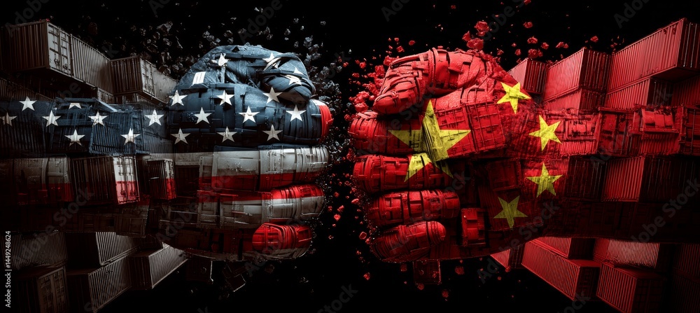 America and Vietnam. Tariff war. Import export economy manufacture. Politic agreement. Generative AI technology.