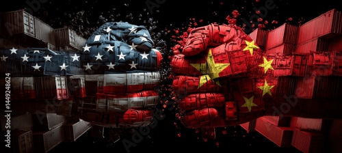Obraz na płótnie America and Vietnam. Tariff war. Import export economy manufacture. Politic agreement. Generative AI technology.
w salonie