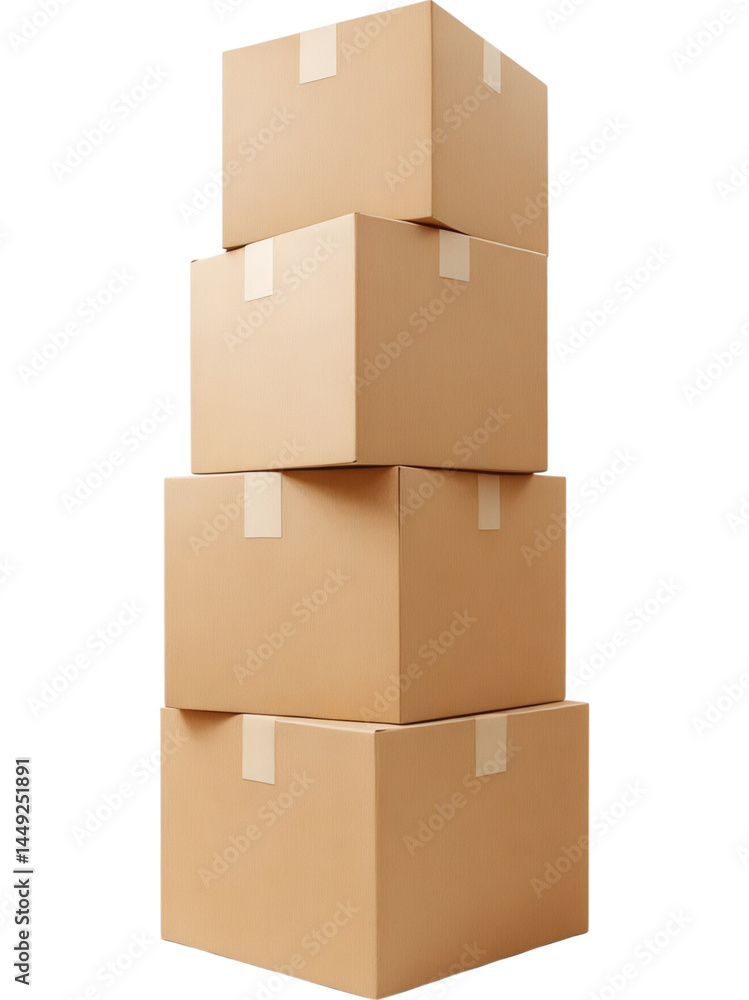 Six Box Stack of Brown Shipping Cartons Six Box Stack of Brown Shipping Cartons