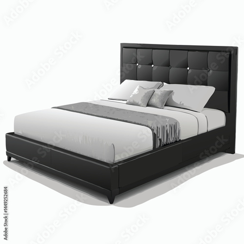 bed with pillows