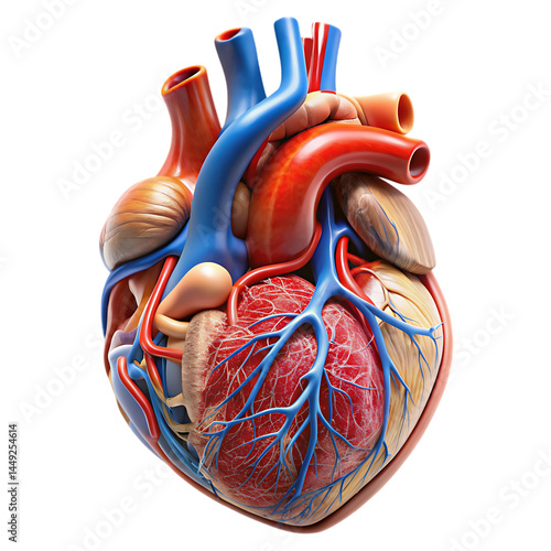 Human Heart Anatomy: Detailed Model of Cardiovascular System