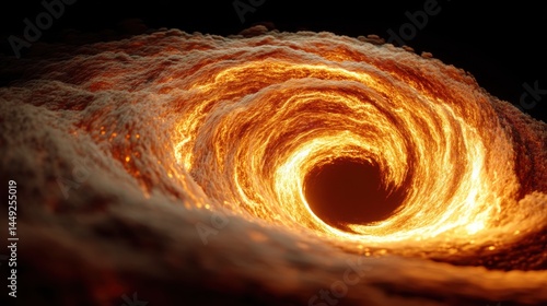 A glowing tunnel of light and energy, resembling a wormhole or vortex