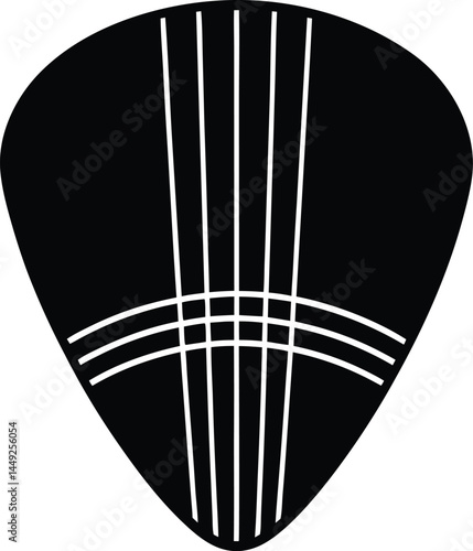 vector guitar pick with strings on white 