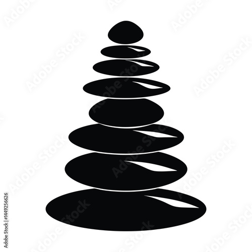 Balanced stone stack icon on white background