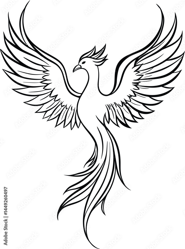 Fototapeta premium Simple Phoenix Outline