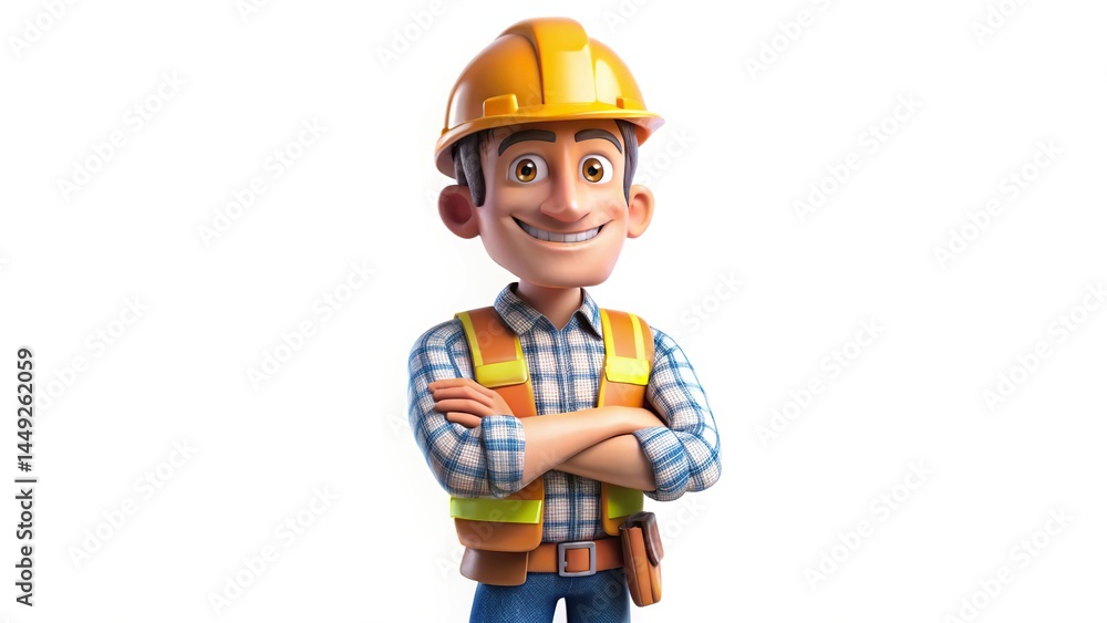 worker standing smiling pose