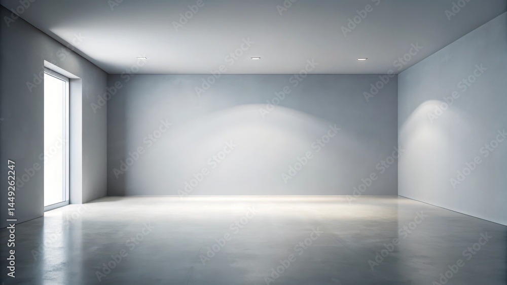 Minimalist studio with grey empty room background and gradient, neutral tones Minimalist studio with grey empty room background and gradient, neutral tones