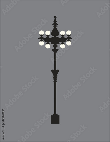 old fashioned street lamp, lamp, bright, light, street, lantern, sky, pole, post, lamppost, streetlight, metal, electric, object, city, old,  electricity, architecture, antique, bulb, design, vintage,