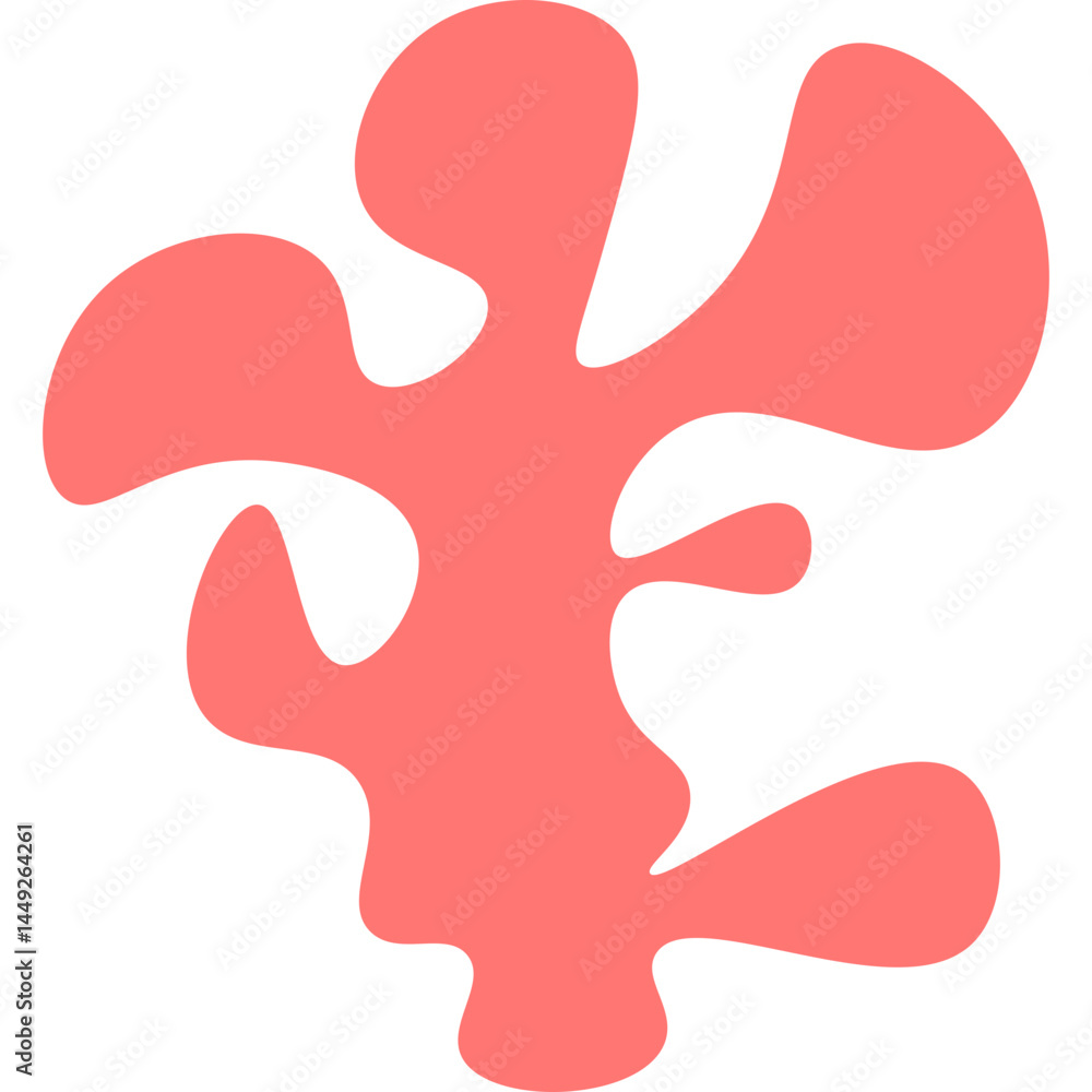 Coral Abstract Shape Coral Abstract Shape