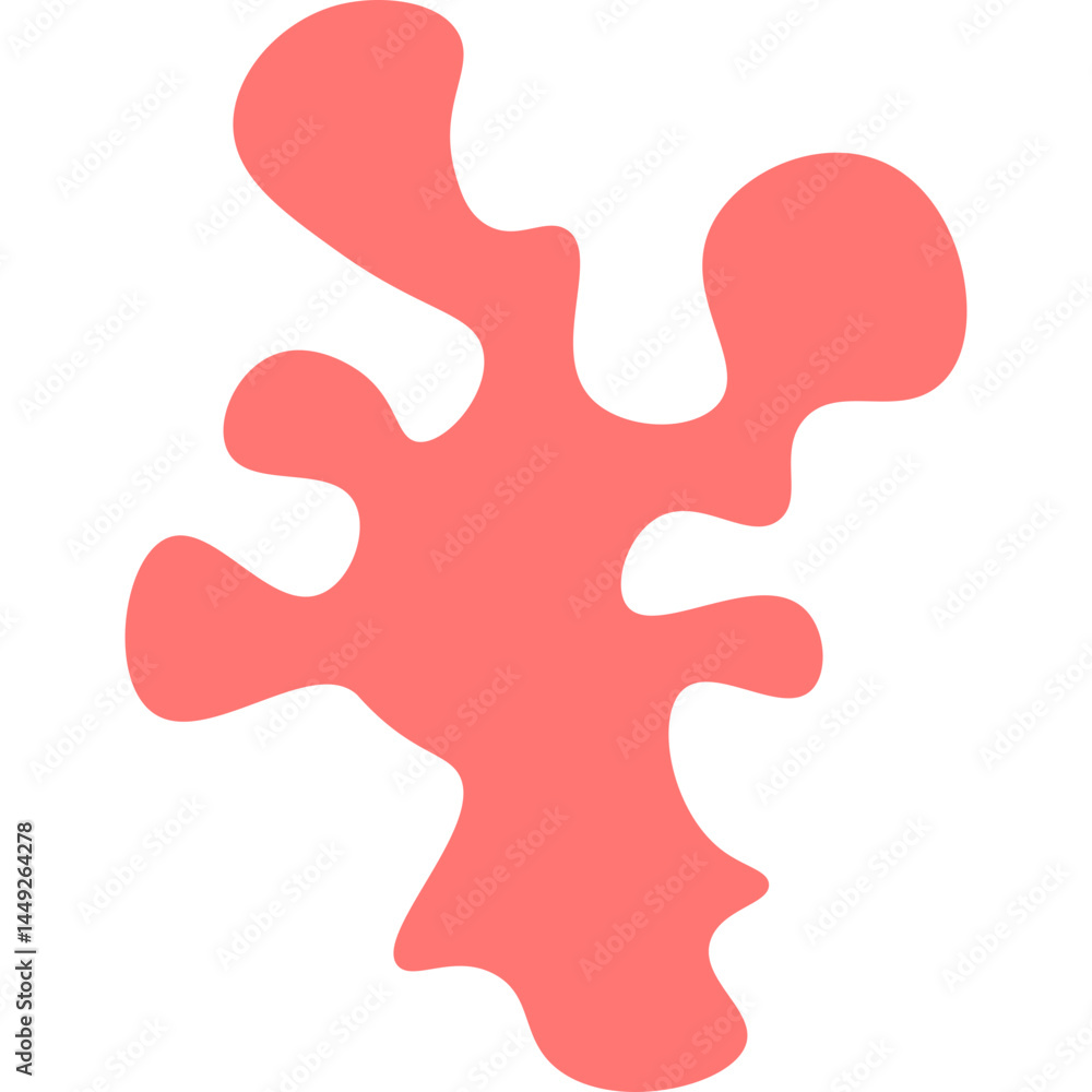 Coral Abstract Shape Coral Abstract Shape