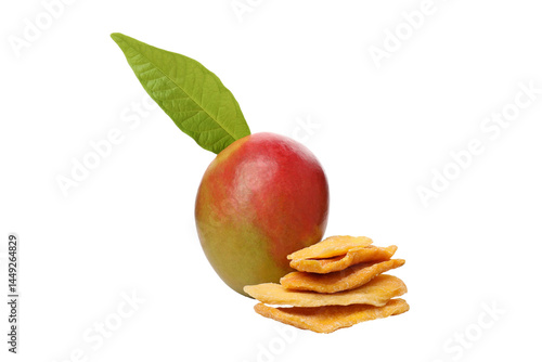 Obraz na płótnie PNG,Fresh and dried mangoes, isolated on white background w salonie