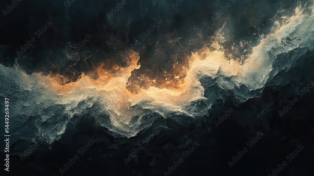Fototapeta premium Abstract cloudscape of dark and light, textured forms