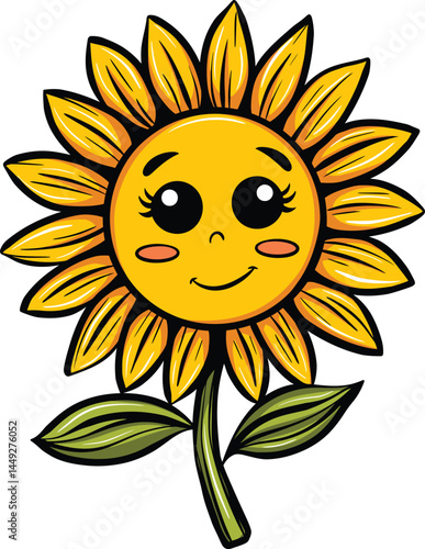 Cute Cartoon Sunflower